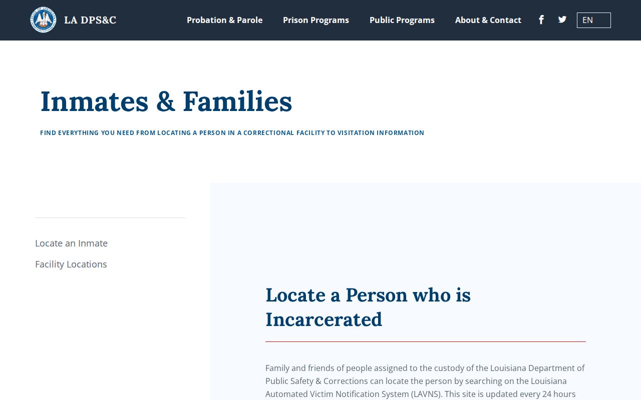 Louisiana DPS&C release lookup for the Southwest Transitional Work Program